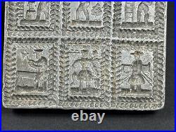 Antique Metal Springerle Cookie Mold 12 Medieval German Guildsmen Folk Art Style