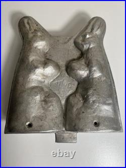 Antique Mold Metal Rabbit Figure Ice Cream Chocolate Mold Vintage 2 Pc 10 Tall