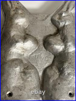 Antique Mold Metal Rabbit Figure Ice Cream Chocolate Mold Vintage 2 Pc 10 Tall