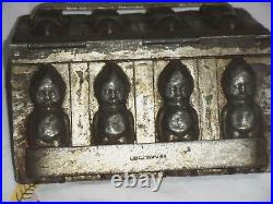 Antique Obermann KEWPI BABY DOLL Chocolate Candy Mold 4-Piece Hinged 6 by 3.25