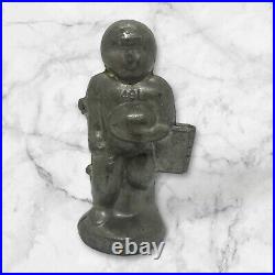 Antique Pewter Football Player Ice Cream Chocolate Candy Mold Hinged #491