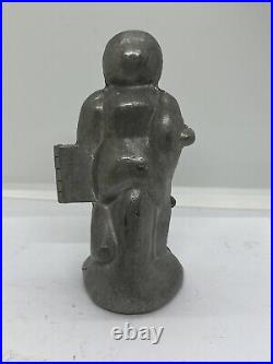 Antique Pewter Football Player Ice Cream Chocolate Candy Mold Hinged #491