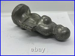 Antique Pewter Football Player Ice Cream Chocolate Candy Mold Hinged #491