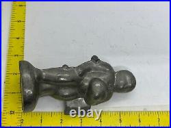 Antique Pewter Football Player Ice Cream Chocolate Candy Mold Hinged #491