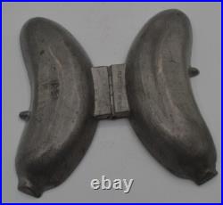 Antique Pewter Ice Cream Candy Hinged Mold Banana Fletcher Mfg. Co. 1890s Antique Pewter Ice Cream Candy Hinged Mold Banana Fletcher Mfg. Co. 1890s