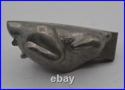 Antique Pewter Ice Cream Candy Hinged Mold Roast Turkey 1890s