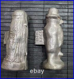 Antique Pewter Ice Cream Mold Bride and Groom E & Co 1148 Bride & 1149 Groom