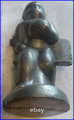 Antique Pewter Ice Cream Mold Early Football Player