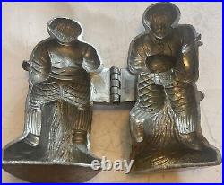 Antique Pewter Ice Cream Mold Early Football Player