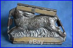 Antique Pewter Running Easter Bunny Rabbit Hinged Clamp Chocolate Ice Cream Mold