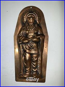 Antique Pre-WWII Copper Indian Chief 1-Piece Chocolate Mold