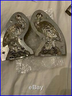 Antique Pre-WWII Standing Stork 2-Piece Chocolate Mold
