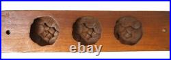 Antique Primitive Carved Wood Candy Chocolate Butter Mold PA Dutch Pansy Flower