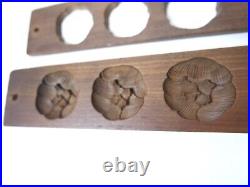 Antique Primitive Carved Wood Candy Chocolate Butter Mold PA Dutch Pansy Flower
