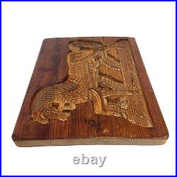 Antique Primitive Carved Wood Horse Springerle Cookie Board Mold Folk Art