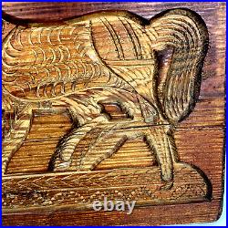 Antique Primitive Carved Wood Horse Springerle Cookie Board Mold Folk Art