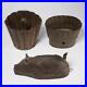 Antique-Primitive-Metal-Kitchen-Corn-Pig-Chocolate-Cake-Pudding-Mold-3pc-Lot-01-qbb