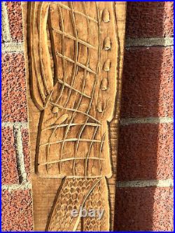 Antique Primitive Wood Carved Dutch Mountain Man Chocolate Biscuit Mold (12A)