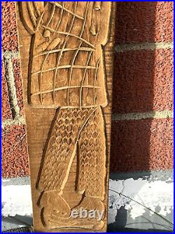 Antique Primitive Wood Carved Dutch Mountain Man Chocolate Biscuit Mold (12A)