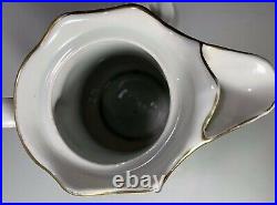 Antique RS Prussia Porcelain Glory Mold Chocolate Pot Gold Trim Lid Coffee Roses