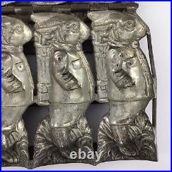 Antique Rabbit Chocolate Candy Mold Quadruple Easter Bunny with Basket Hinged Antique Rabbit Chocolate Candy Mold Quadruple Easter Bunny with Basket Hinged