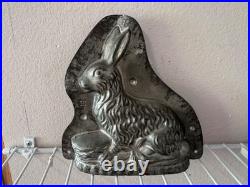 Antique Rabbit Chocolate Mold Early 20th Century Tin Stamped 15