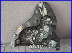 Antique Rabbit Chocolate Mold Early 20th Century Tin Stamped 15
