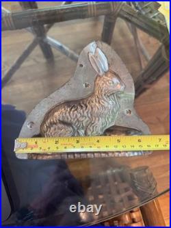 Antique Rabbit Chocolate Mold Early 20th Century Tin Stamped 15