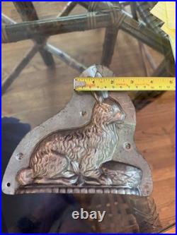 Antique Rabbit Chocolate Mold Early 20th Century Tin Stamped 15