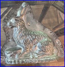 Antique Rabbit Chocolate Mold Early 20th Century Tin Stamped 15