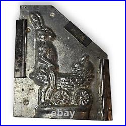 Antique Rabbit Chocolate Mold With Pram American Chocolate Mould Co or French