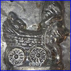 Antique Rabbit Chocolate Mold With Pram American Chocolate Mould Co or French