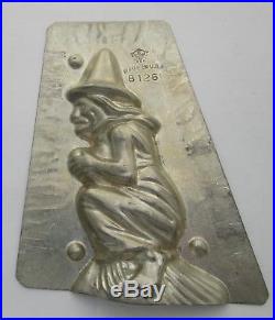 Antique Rare Eppelsheimer # 8126 Halloween Witch on Broomstick Chocolate Mold