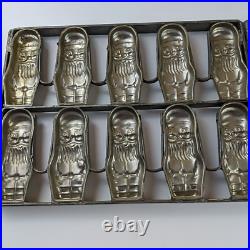 Antique Rare Two Sideded Santa Chocolate Candy Soap Mold hinge withclips Christmas