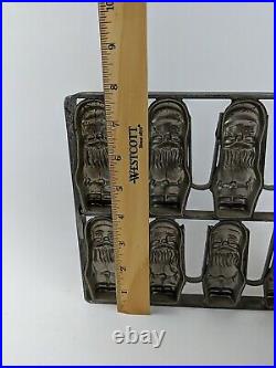 Antique Rare Two Sideded Santa Chocolate Candy Soap Mold hinge withclips Christmas