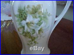 Antique Rs Prussia Chocolate Pot Lily With Maidenhair Fern Red Mark Mold 508