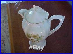 Antique Rs Prussia Chocolate Pot Lily With Maidenhair Fern Red Mark Mold 508