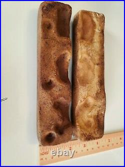 Antique Rustic Primitive Worn Stoneware 3 Animal 2 Part Chocolate or Butter Mold