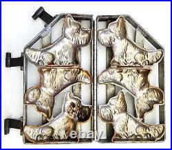 Antique SCOTTIE DOG CHOCOLATE heavy MOLD metal double-sided commercial mould