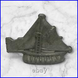 Antique Sailboat Pewter Chocolate Candy Ice Cream Mold