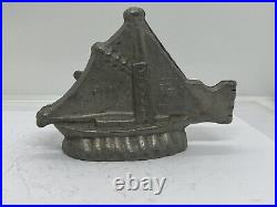 Antique Sailboat Pewter Chocolate Candy Ice Cream Mold