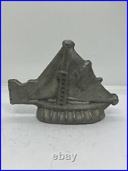 Antique Sailboat Pewter Chocolate Candy Ice Cream Mold