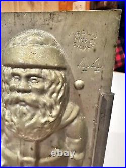 Antique Santa Clause Solid Silver & Nickel RARE 7 Chocolate Mold stamped 44 B-M