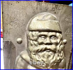 Antique Santa Clause Solid Silver & Nickel RARE 7 Chocolate Mold stamped 44 B-M