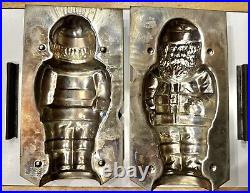 Antique Santa Clause Solid Silver & Nickel RARE 7 Chocolate Mold stamped 44 B-M