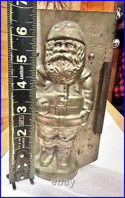 Antique Santa Clause Solid Silver & Nickel RARE 7 Chocolate Mold stamped 44 B-M