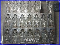 Antique Santa Clause chocolate mold metal 20pc tray St Nick Holiday