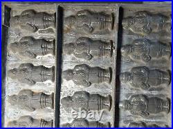 Antique Santa Clause chocolate mold metal 20pc tray St Nick Holiday