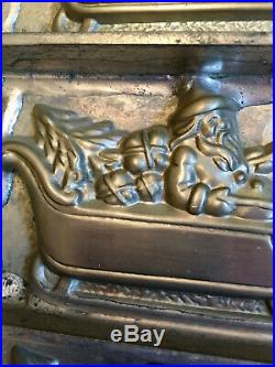 Antique Santa In Sleigh With Reindeer Chocolate Mold