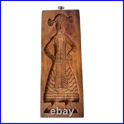 Antique Springerle Folk Art Figural Hand-Carved Wooden Cookie Mold Antique Springerle Folk Art Figural Hand-Carved Wooden Cookie Mold